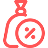money bag with percent icon